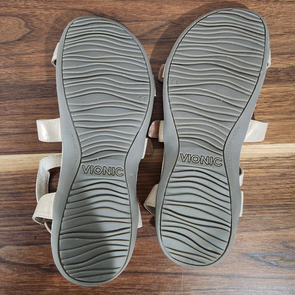 Vionic Rest Jodie Sandals Womens Beige Size 10 Arch Support Orthotic Adjustable - Picture 9 of 10